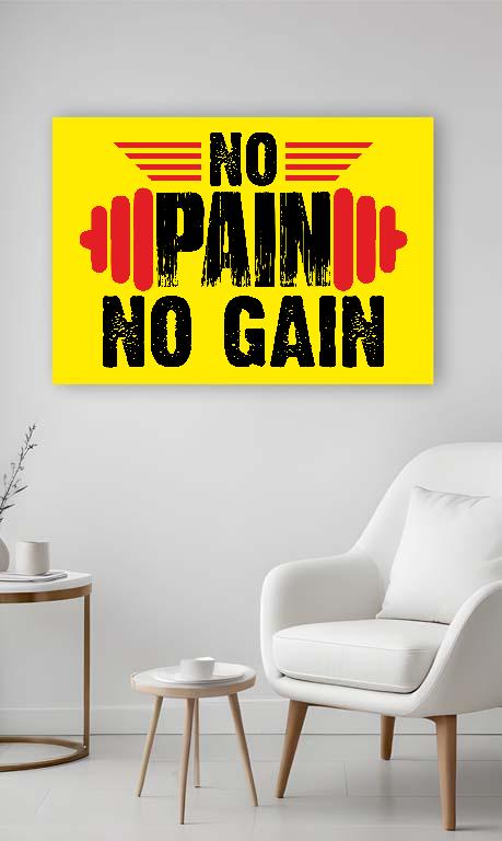 No Pain No Gain - Konditerem, Gym, Fitness Vászonkép