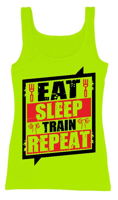 Eat Sleep Train Repeat - Konditerem, Gym, Fitness Női Trikó