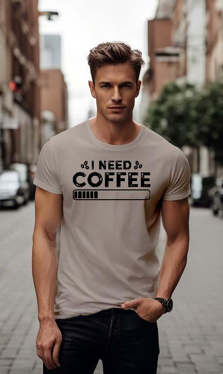 I need Coffee - Kávés Férfi Környakú Póló