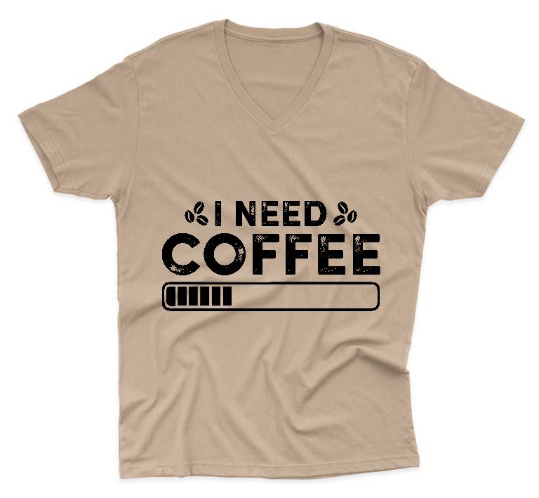 I need Coffee - Kávés Férfi V-nyakú Póló