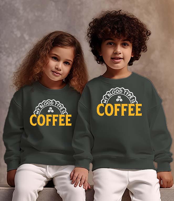 My Blood type is Coffee - Kávés Gyerek Pulóver