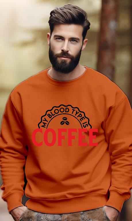 My Blood type is Coffee - Kávés Férfi Pulóver