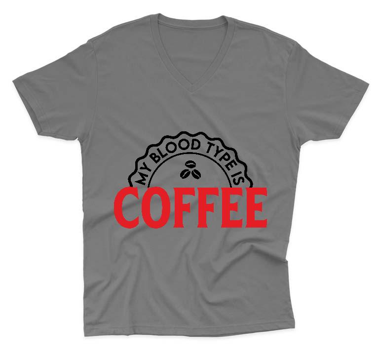 My Blood type is Coffee - Kávés Férfi V-nyakú Póló