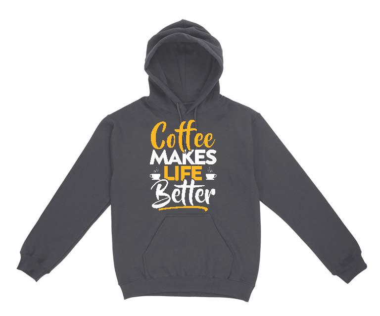 Coffee Makes Life Better - Kávés Gyerek Kapucnis Pulóver