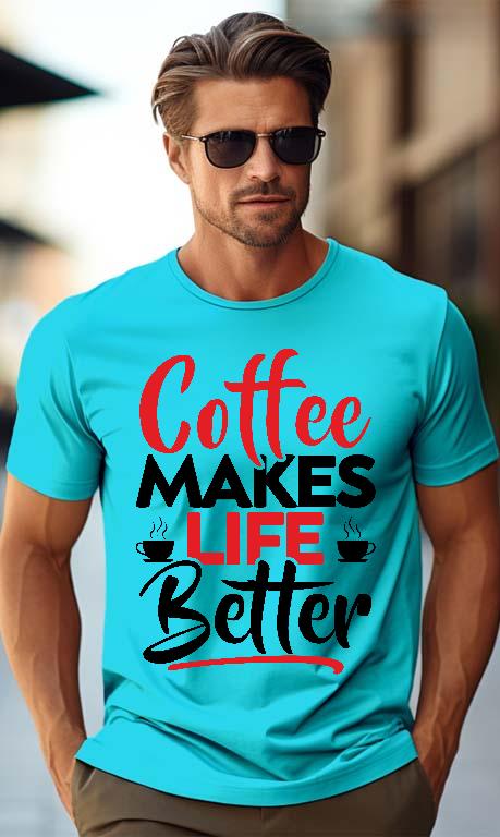 Coffee Makes Life Better - Kávés Férfi Prémium Póló