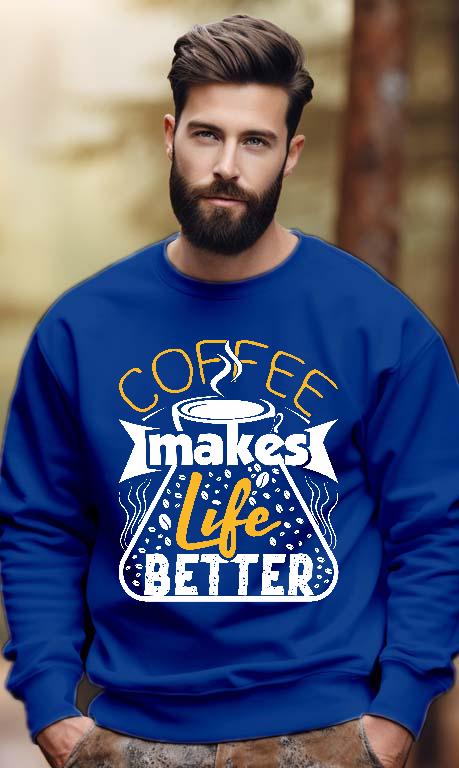 Coffee Life - Kávés Férfi Pulóver