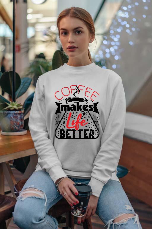 Coffee Life - Kávés Női Pulóver