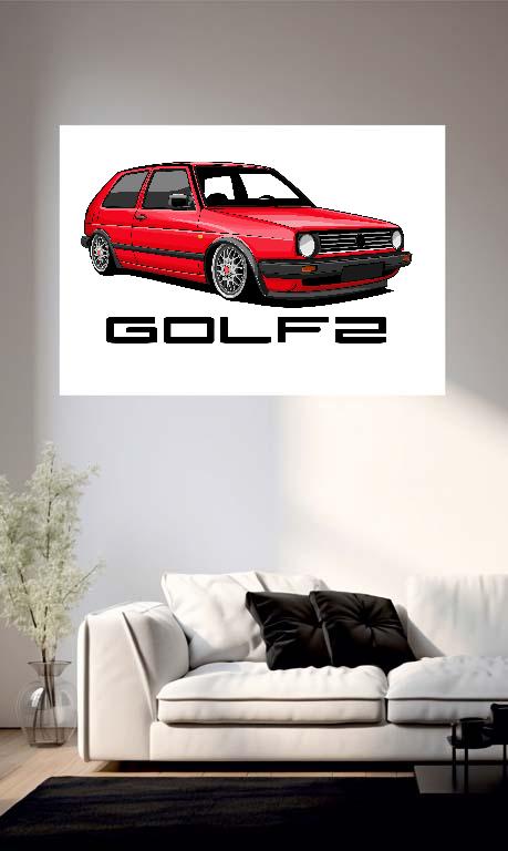 Volkswagen Golf 2 style1 - Volkswagen Golf 2 Poszter