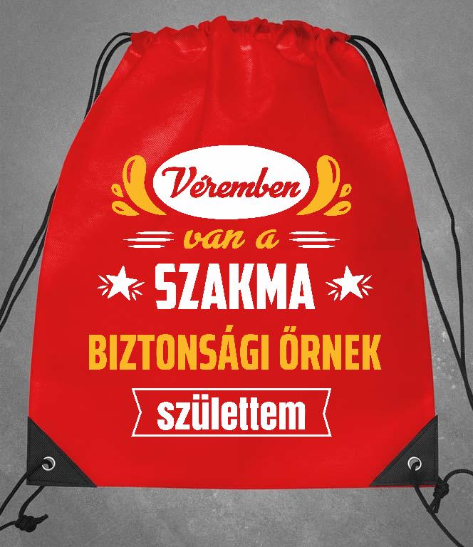 Véremben van a szakma Biztonsági őr - Biztonsági őr Tornazsák