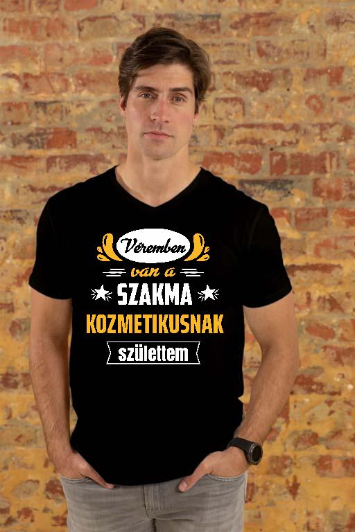 Véremben van a szakma Kozmetikus - Kozmetikus Férfi V-nyakú Póló