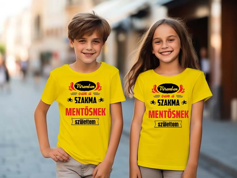 Véremben van a szakma Mentős - Mentős Gyerek Környakú Póló