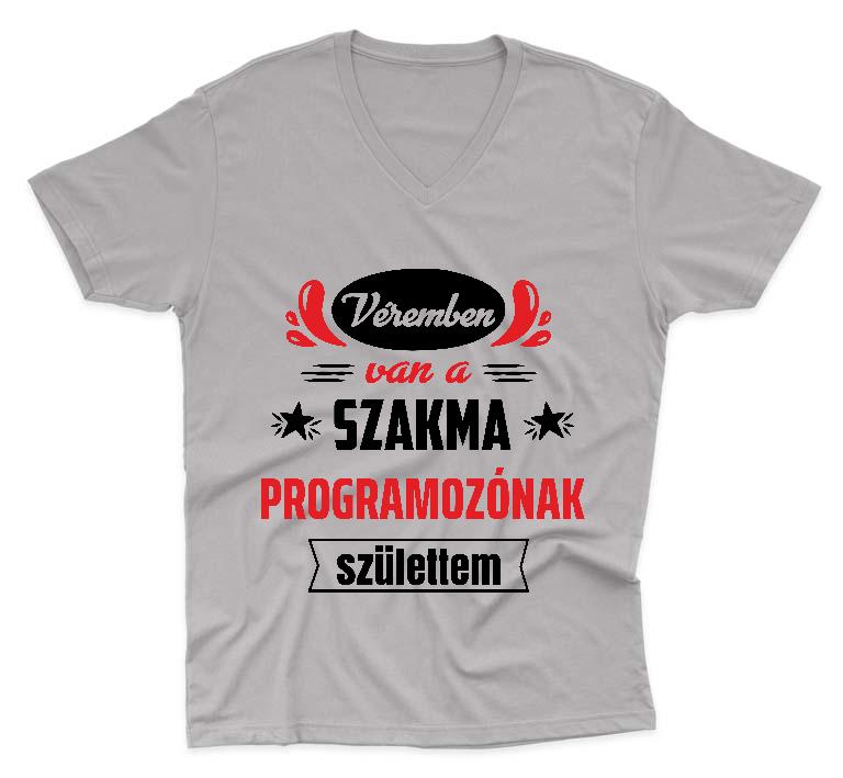 Véremben van a szakma Programozó - Programozó Férfi V-nyakú Póló