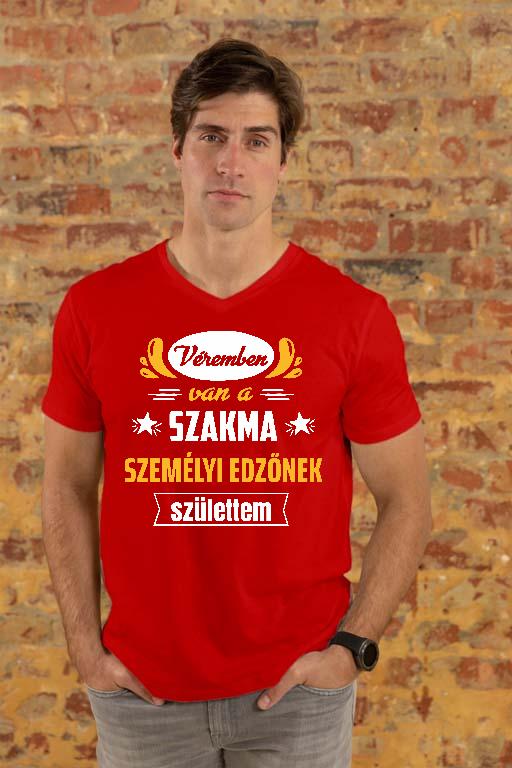 Véremben van a szakma Személyi edző - Személyi edző Férfi V-nyakú Póló