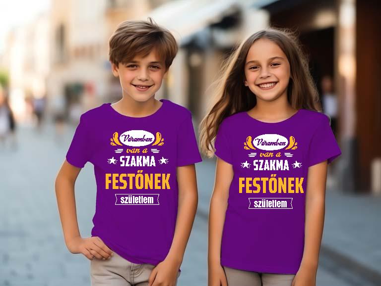 Véremben van a szakma Festő - Festő Gyerek Környakú Póló