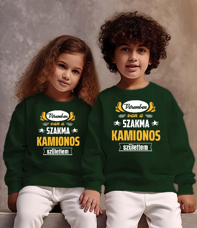 Véremben van a szakma Kamionos - Kamionos Gyerek Pulóver