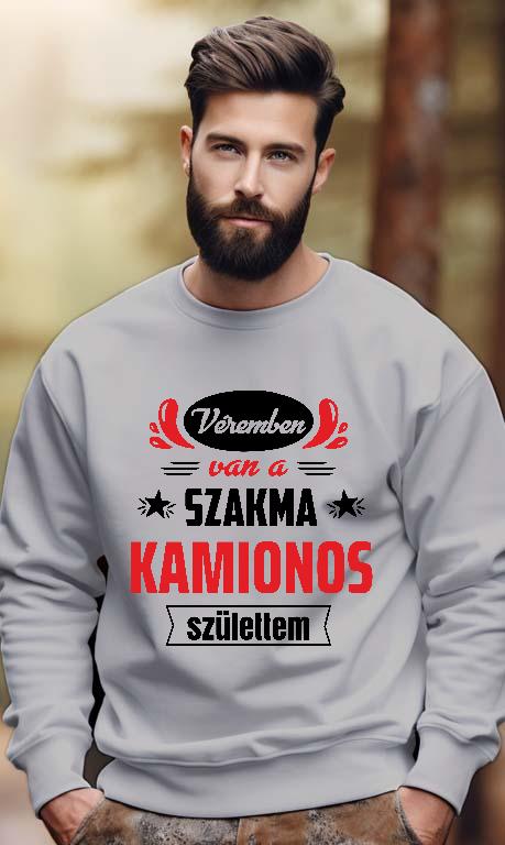 Véremben van a szakma Kamionos - Kamionos Férfi Pulóver