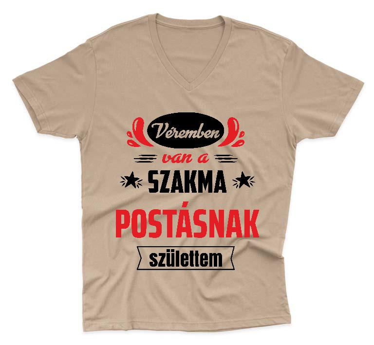 Véremben van a szakma Postás - Postás Férfi V-nyakú Póló