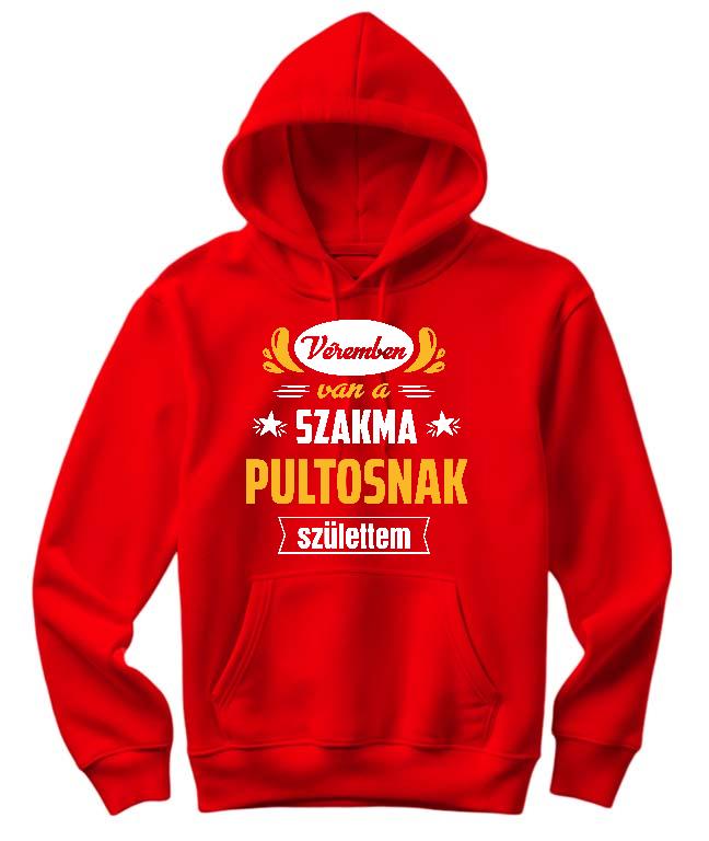 Véremben van a szakma Pultos - Pultos Női Kapucnis Pulóver