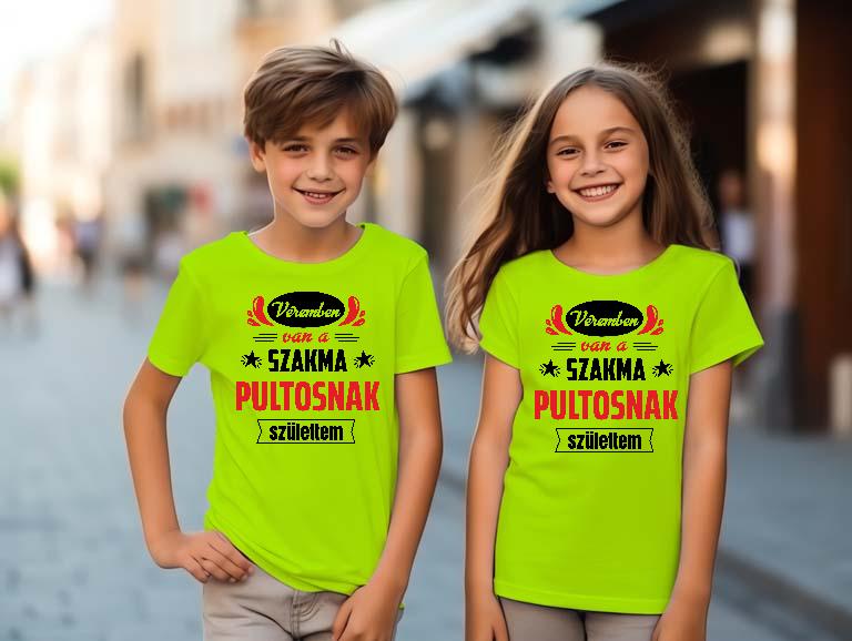 Véremben van a szakma Pultos - Pultos Gyerek Környakú Póló