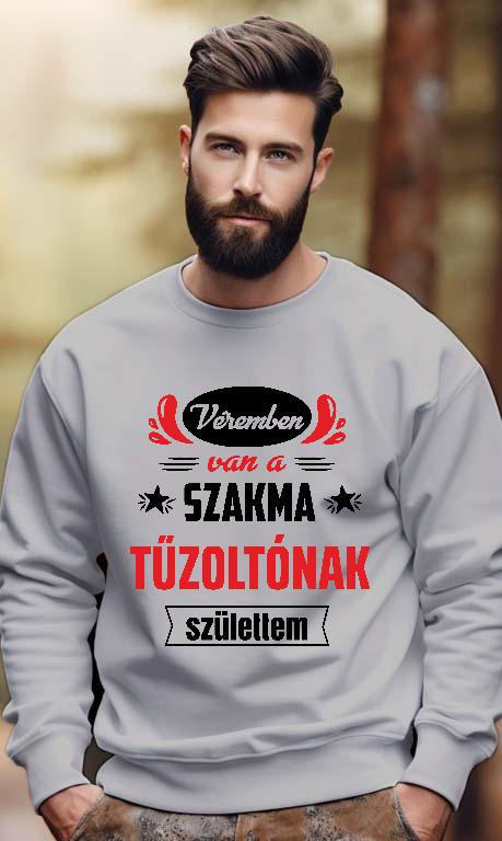 Véremben van a szakma Tűzoltó - Tűzoltó Férfi Pulóver