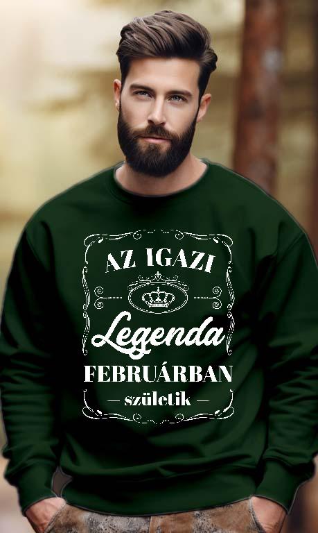 Az igazi Legenda Februárban születik - Születésnap Február Férfi Pulóver