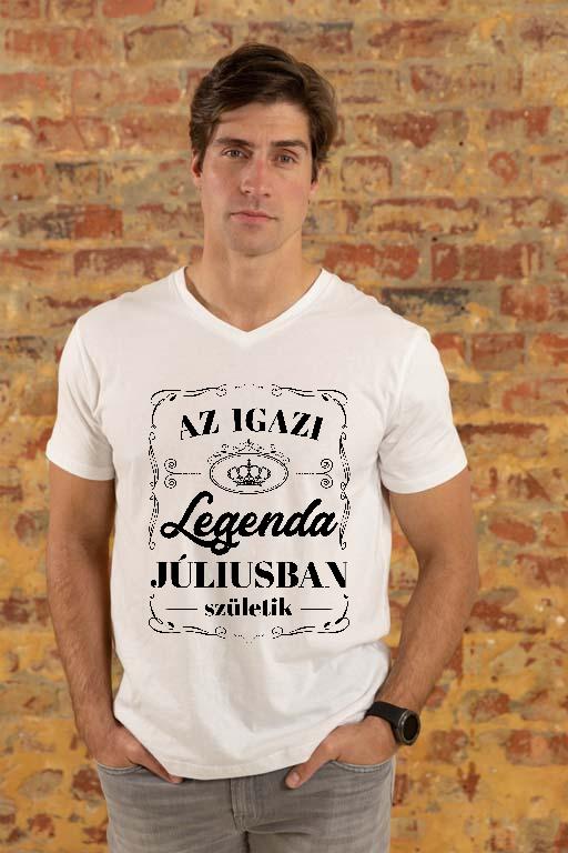 Az igazi Legenda Júliusban születik - Születésnap Július Férfi V-nyakú Póló