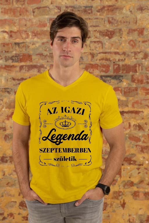 Az igazi Legenda Szeptemberben születik - Születésnap Szeptember Férfi V-nyakú Póló