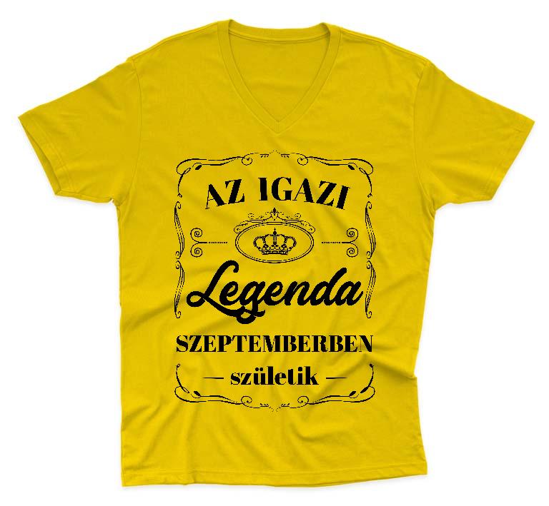 Az igazi Legenda Szeptemberben születik - Születésnap Szeptember Férfi V-nyakú Póló