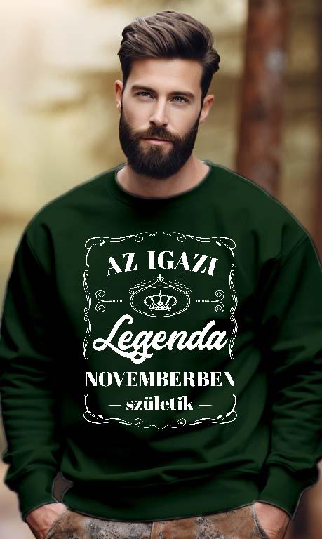 Az igazi Legenda Novemberben születik - Születésnap November Férfi Pulóver