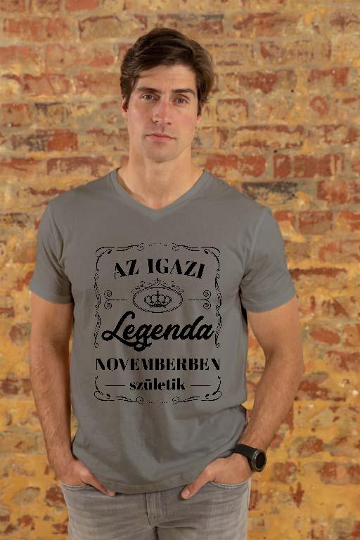 Az igazi Legenda Novemberben születik - Születésnap November Férfi V-nyakú Póló