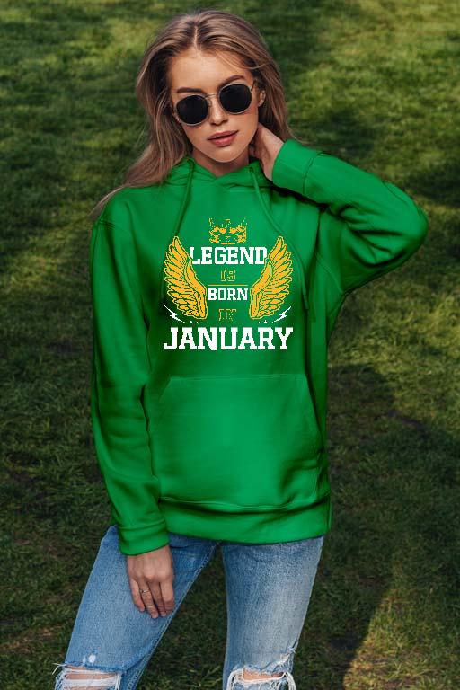 Legend is born in January - Születésnap Január Női Kapucnis Pulóver