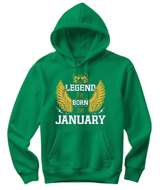 Legend is born in January - Születésnap Január Női Kapucnis Pulóver