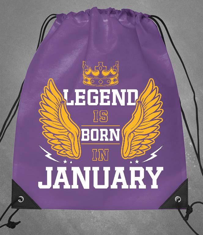 Legend is born in January - Születésnap Január Tornazsák