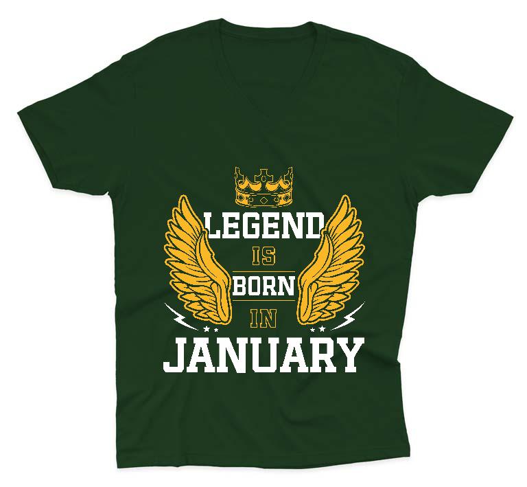 Legend is born in January - Születésnap Január Férfi V-nyakú Póló