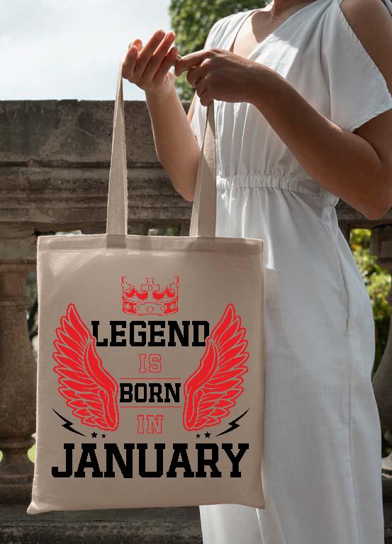 Legend is born in January - Születésnap Január Vászontáska