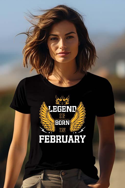 Legend is born in February - Születésnap Február Női Prémium Póló