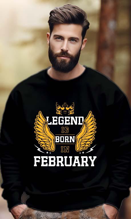 Legend is born in February - Születésnap Február Férfi Pulóver