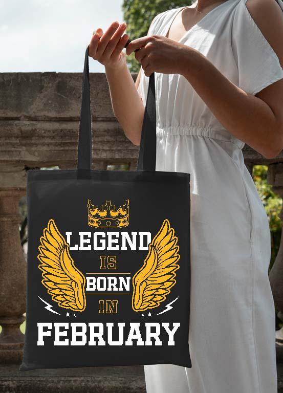 Legend is born in February - Születésnap Február Vászontáska