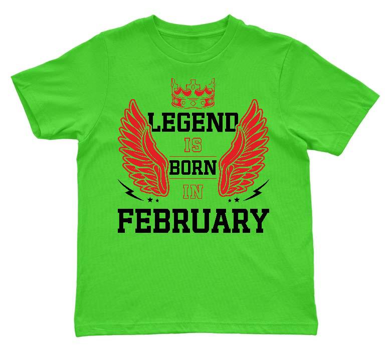 Legend is born in February - Születésnap Február Gyerek Környakú Póló