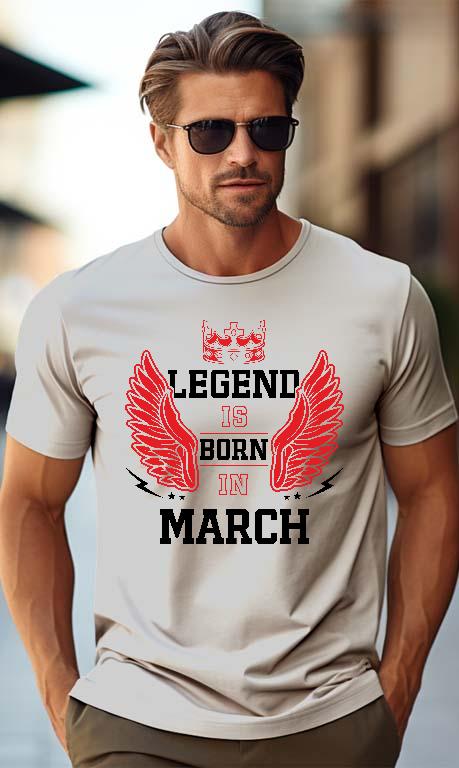 Legend is born in March - Születésnap Március Férfi Prémium Póló