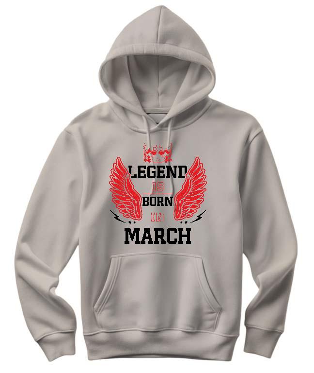 Legend is born in March - Születésnap Március Női Kapucnis Pulóver