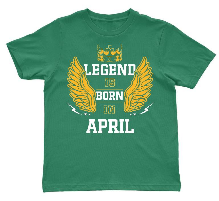 Legend is born in April - Születésnap Április Gyerek Környakú Póló