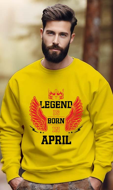 Legend is born in April - Születésnap Április Férfi Pulóver