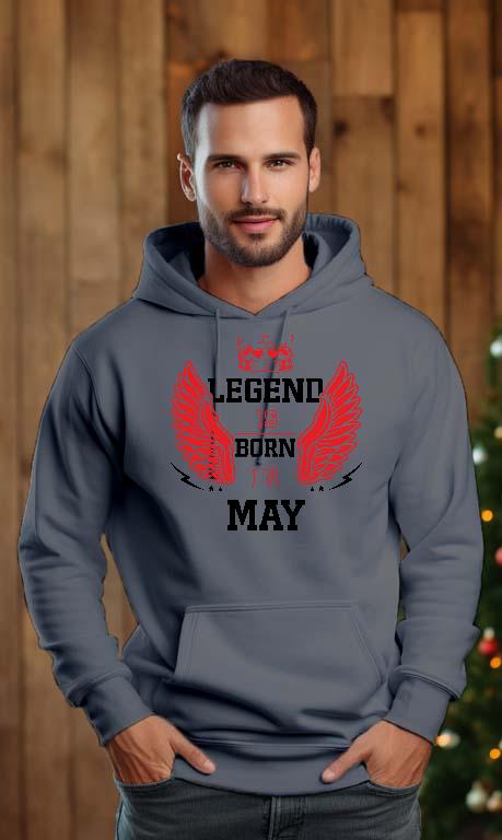 Legend is born in May - Születésnap Május Férfi Kapucnis Pulóver