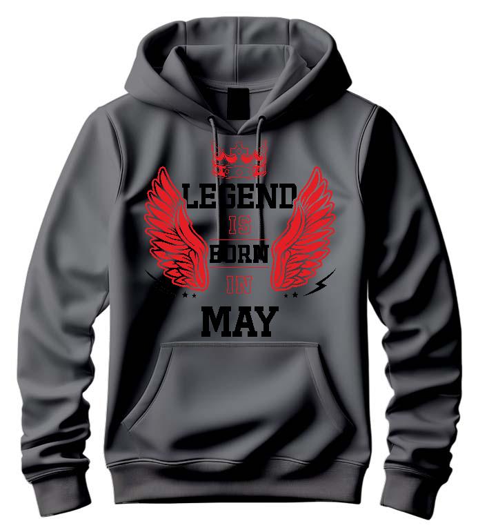 Legend is born in May - Születésnap Május Férfi Kapucnis Pulóver