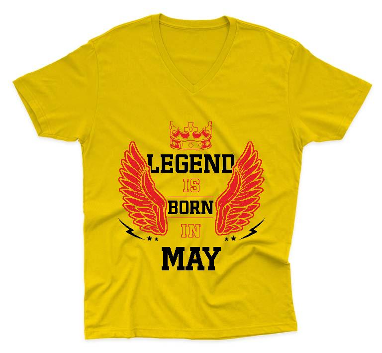 Legend is born in May - Születésnap Május Férfi V-nyakú Póló