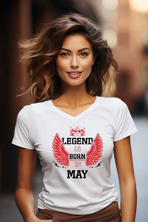 Legend is born in May - Születésnap Május Női V-nyakú Póló