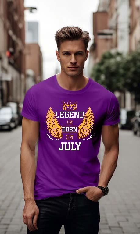 Legend is born in July - Születésnap Július Férfi Környakú Póló