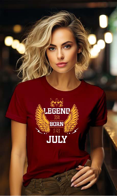 Legend is born in July - Születésnap Július Női Környakú Póló