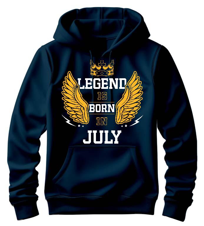 Legend is born in July - Születésnap Július Férfi Kapucnis Pulóver